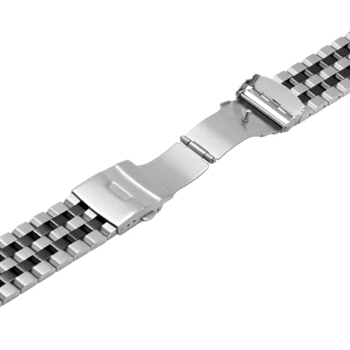 Image of Brushed Metal Watch Bands for Men Women Solid Stainless Steel Watch Band 18 /20 /22 /24 /26mm Watch Bracelet Strap Deployment Double Lock Deployment Buckle Black Silver Blue Gold