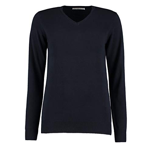 Kustom Kit Women's Arundel V Neck Sweater (Long Sleeve) Sweatshirt, Blue (Navy Kk-NVY-), 20
