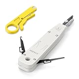 LEENUE LSA Auflegewerkzeug, LSA Plus Anlegewerkzeug Krone, Netzwerk Werkzeug für Ethernet RJ45 Netzwerkdose Cat7/Cat6/Ca6A und Telefonkabel RJ11, Datenauflegewerkzeug mit Haken und Klinge Grau