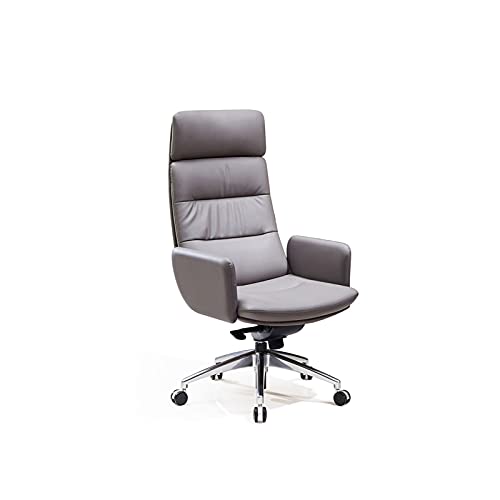BKWJ Managerial Bürostuhl, Ergonomie Stuhl Computerstuhl Rindsstuhl mit Fester Armlehne Aluminiumlegierung Füße, Schreibtischstühle Schwenkstuhlregler