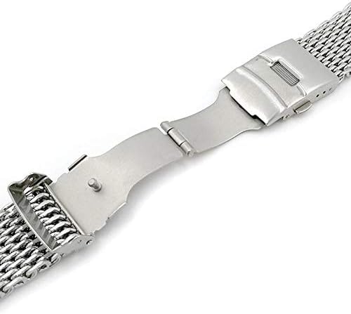 Bracelets de Montre Bracelet de Montre en Maille de Requin en Acier Inoxydable Bracelet de Montre en métal en Maille pour Hommes et Femmes 18mm/20mm/22mm/24mm