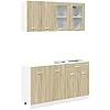 vidaXL Kitchen Cabinet Set 4 Piece Sonoma Oak - Engineered Wood Storage Units - Wall-Mountable, Space-Saving, Easy to Maintain