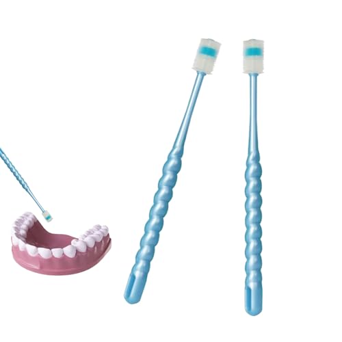 EUGFI 2 PCS Chemotherapy Must Haves for Men Chemotherapy Must Have Toothbrush for Sensitive Mouths Comfort Items Chemo Patients Spinning Toothbrush Oral Support Care Package (Blue)