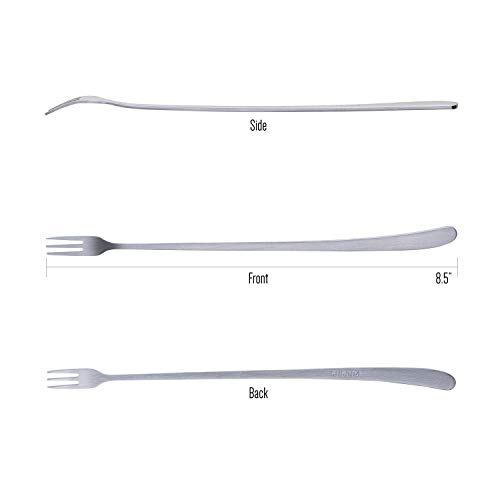[Jseven] Long Handle Forks, Stainless Steel Dessert Forks, Fruits, Pickles Forks, Fancy Table Forks (6 Pcs) #TOP1