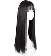 PerruqueLongueDroiteavecFrange(noir)28,3Pouces