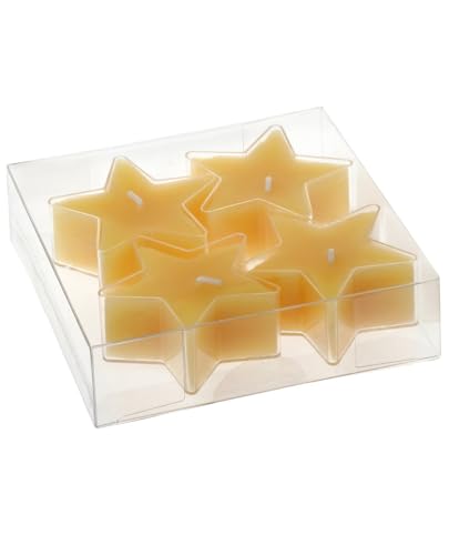 100% Bienenwachs Teelichte Stern 4er-Pack
