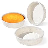 Vinino 10 Inch Silicone Cake Pan, 3 Pack Round Baking Mold with Metal Frame