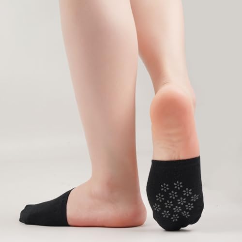 Image of Toe Socks Womens for Mules, Half Socks Toe Topper Covers No Show Invisible Non-slip Liners for Clogs 4 /6 /8 Pairs