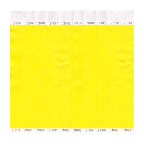 ClubKing - Juego de pulseras (fibras de polietileno Tyvek, 100 unidades), color amarillo