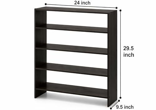 Image of Enigmatic Woodworks 5 Tier Shoe Rack for Home, Engineered Wood Shoe & Slipper Organizer Stand, Space Saving Small Shoe Rack, DIY Assembly, 24 x 9.5 x 29 Inch, Wenge Finish