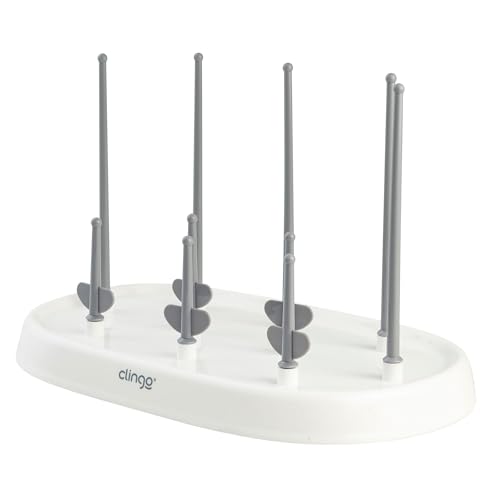 Escorredor de Mamadeira Branco/Cinza, Clingo, Cinza