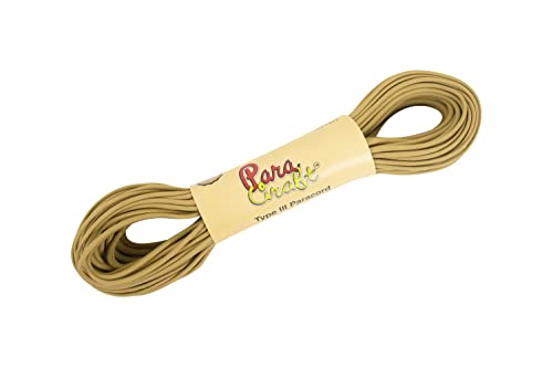 Image of 550 para Cord Parachute Survival Cord Rope Spec Type III 7 Strand Paracord Rope, Military Grade Nylon 4mm Diameter (Khaki, 30)