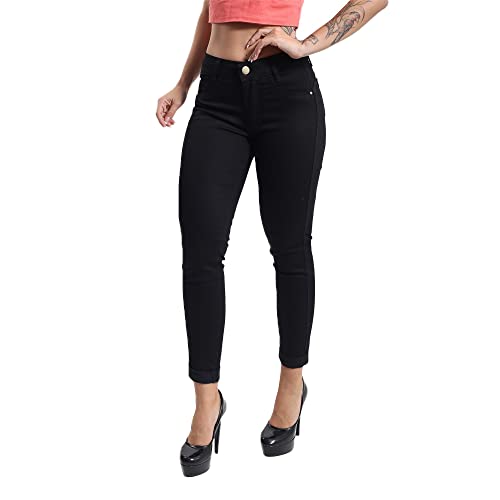 Calça Capri Feminina Jeans C/Licra Cintura Alta