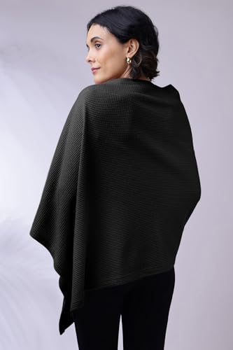 Image of Zelena Cotton Bamboo Blend Premium Nursing Cover for Breastfeeding | Breastfeeding Cover for Mothers | Feeding Shawl for Mother | Feeding Cloth | Breathable Nursing Covers (Black)