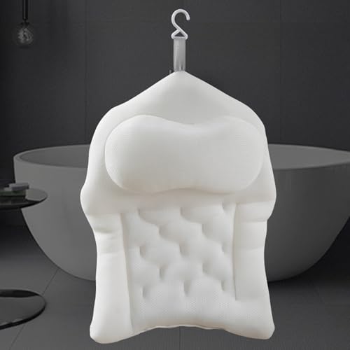 Oreiller de douche et cervical pour baignoire avec ventouses de fixation - 4