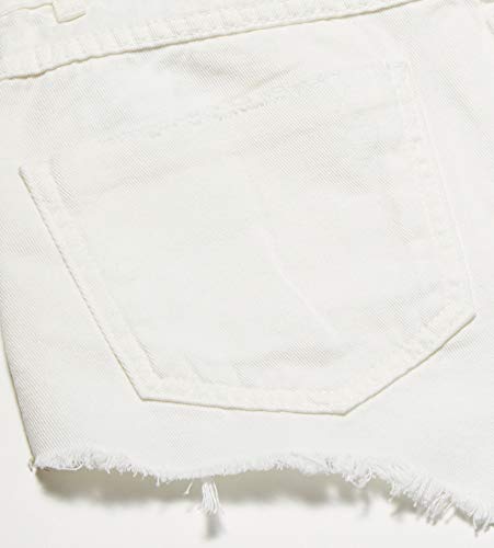 Shorts de sarja Destroyed na barra, Colcci, Feminino, Branco (Off Shell), 42