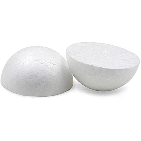 ACTENLY Foam Half Ball - 12-Pack Large Polystyrene Foam Half Ball for Arts and Craft Use, Makes Large DIY Ornaments, Presentation, and School Projects, White, 3.93 x 1.9 Inches Cover