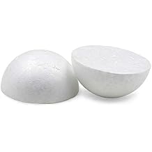 ACTENLY Foam Half Ball - 12-Pack Large Polystyrene Foam Half Ball for Arts and Craft Use, Makes Large DIY Ornaments, Presentation, and School Projects, White, 3.93 x 1.9 Inches