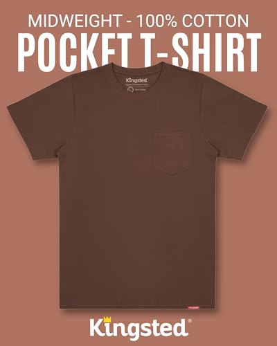 Image of Kingsted Pocket T-Shirts for Men - Super Soft & Comfy 100% Cotton Shirts