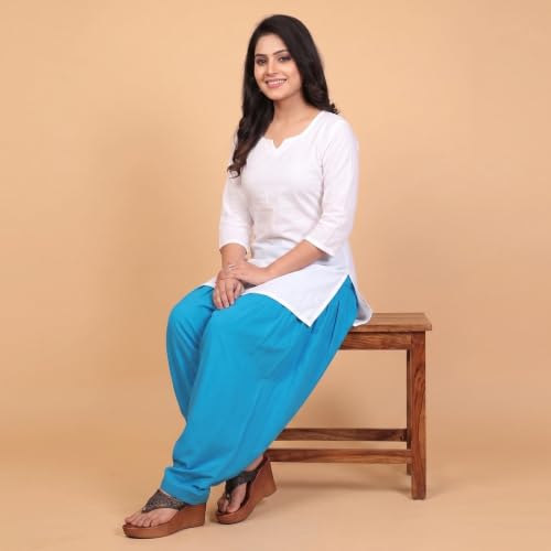 Image of FASHION GALLERY Women's Rayon Relaxed Fit Patiala Salwar with Full Length Drawstring Closure Type and Flexible Waist | Patiala Pant for Woman Free Size Fit Upto XXL