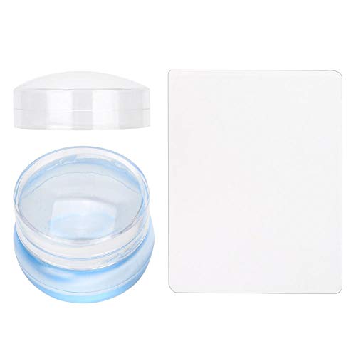 Clear Silicone Nail Art Stamper Set, Soft Silicone Nail Art Stamper Seal Silicone Head Transfer Stamper With Scraper, Transparent Cap Stamping Tools For Diy Nail Art Manicure #TOP29
