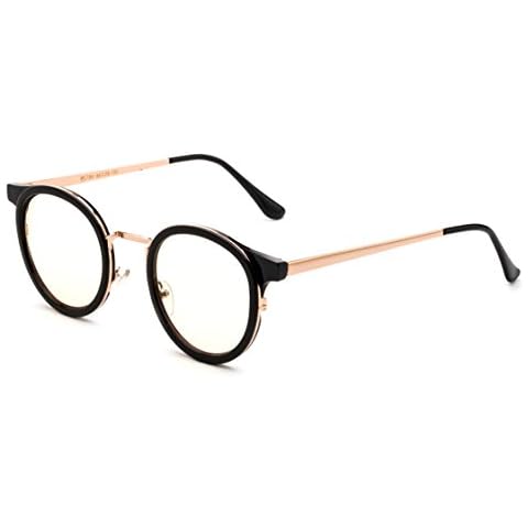 Newbee Fashion - Anti-Reflective Comfortable Computer Reading Glasses (No Magnification) Helps Eye Strain, Fatigue and Dry Eyes from Digital Devices with Anti-Blue Light, Anti-UV and Anti-Glare Cover