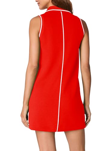 SENSERISE Womens Casual Summer Dresses Polo Dress Collared V Neck Sleeveless Golf Outfits with Pockets2
