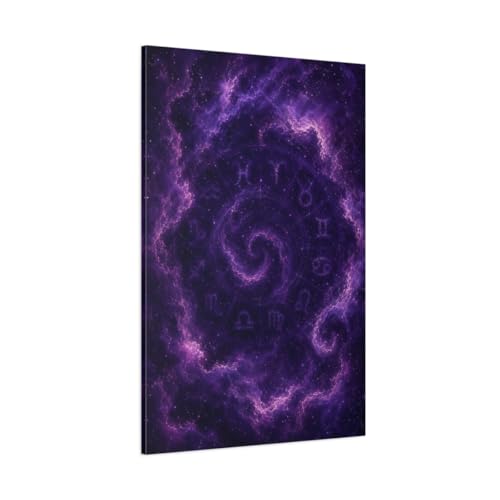 Toile galaxie signes du zodiaque SF de 80x120 cm pour décoration de salon moderne