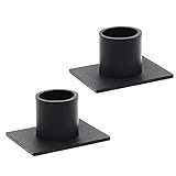 generic 2Pcs Iron Taper Candle Holder Retro Black Wrought Iron Candlestick Holder Iron Art Candle Cup Decorative Candle Stand for Fireplace Mantle Table Decor Black