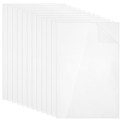 MAYJOYDIY 12 Pack Clear ABS Plastic Sheet, 30x20cm Transparent Thin Plastic Borad, 0.5mm Thick Flexible Cuttable Bendable DIY Sheets for Jewelry Making Art Projects Picture Frames Painting