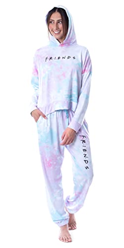 INTIMO Friends TV Show Logo Tie Dye Womens' Pajama Loungewear Hooded Jogger Set4