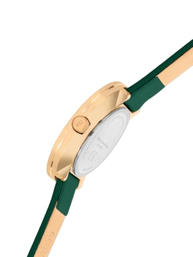 Image of French Connection Sunray Green Round Dial with Green Leather Strap Watch for Womens - FCO1GRL