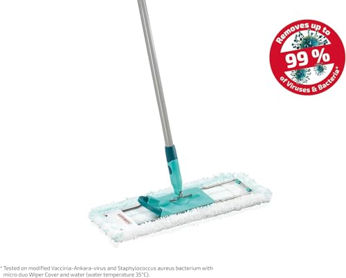 Leifheit rückenschonender Bodenwischer Profi XL micro duo Telescope, Teleskopstiel 87-142cm aus...