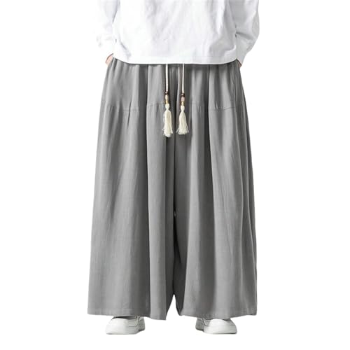 Pantalon de style chinois respirant coton lin léger pour été