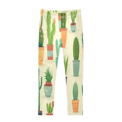Bolaz Toddler Girls Leggings Printed Yoga Pants Leggings Flowerpot Green Cactus for Kids