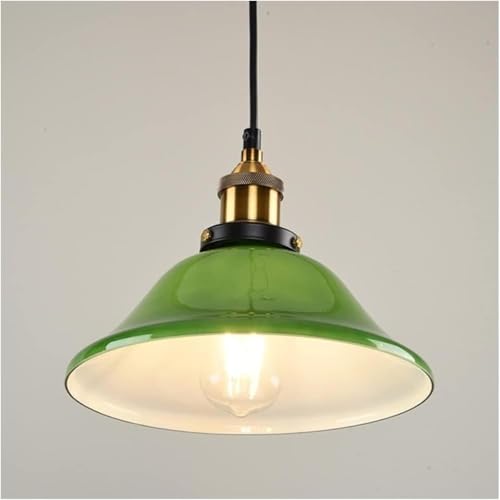 Lámpara colgante de cristal verde regulable para techo de cocina