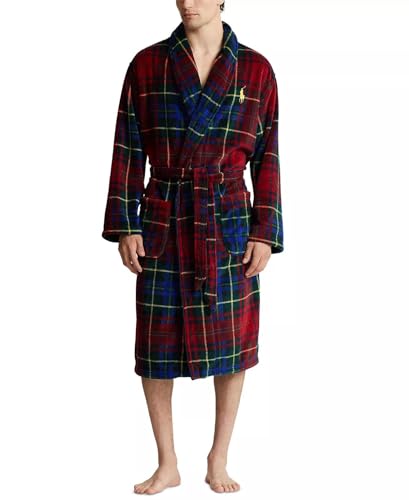 POLO RALPH LAUREN Men's Microfiber Plaid Shawl Collar Robe