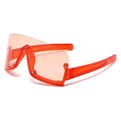Vintage Half Frame Candy Color One Piece Sunglasses Fashion Oversized for Women