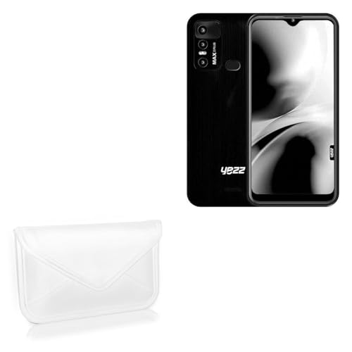 BoxWave Case Compatible with Yezz Max 3 Plus - Elite Leather Messenger Pouch, Synthetic Leather Cover Case Envelope Design - Ivory White