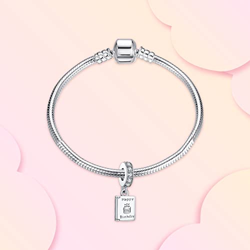 Annmors 925 Sterling Silver Charms For Bracelets And Necklaces Happy Birthday Dangle Pendants Beads Cake Charms Jewelry Gift For Women Girls #TOP1