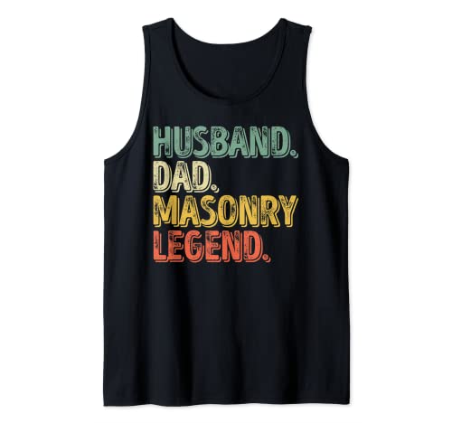 Hombre Husband Dad Masonry Legend Shirt Funny Father's Day Camiseta sin Mangas