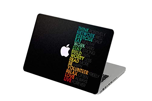 Theskinmantra Think Positively Decal Skin for Apple MacBook Air 13 inch Retina and M1 chip with Round Edges & Apple Logo Cutout (A Packs of 1pc and Model Compatible A2179 A1932 A2337 only)