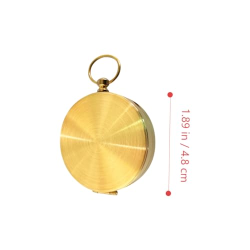 Brújula retro portátil de cobre estilo reloj de bolsillo miniatura 2