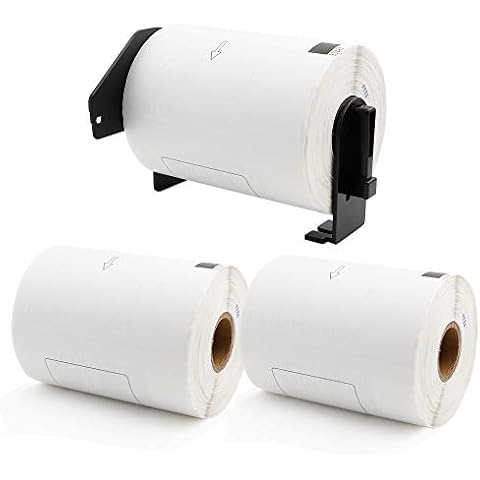 Label KINGDOM Replace for Brother DK-1241 Die-Cut Large Shipping Label, 4" x 6" (102 mm x 151 mm) 200/Roll for Thermal QL-1100 QL-1110NWB Label Printer (3 Paper Roll+1 Reusable Cartridge) Cover