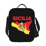 Bolsa de almuerzo personalizada Trinacria con mapa Sicilia ideal para mujeres aislamiento térmico y niños escuela deportes regalos al aire libre
