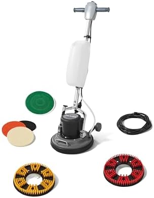 13" Heavy-duty Multi-Functional Floor Buffer Polisher Machine - Clean, Buff, Scrubb and Polish with Ease! Ideal for Carpets Too! Includes Optional Solution Tank, 2 Brushes and 3 Scouring Pads