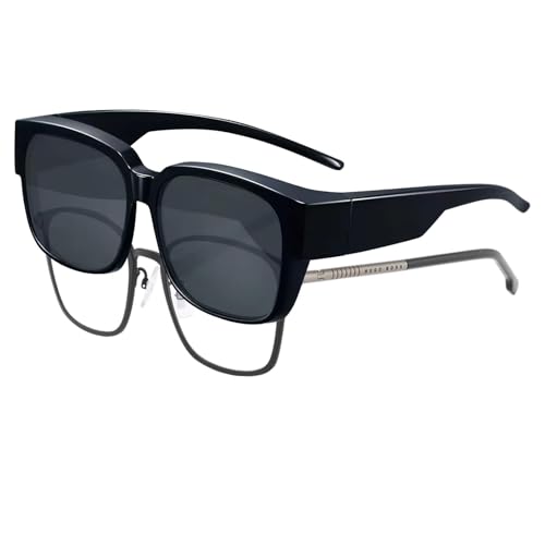 Smomend Sovraocchiali da Sole Donna Uomo, Occhiali Polarizzati, Occhiali da Sole Sovraocchiali Polarizzati UV400 per Uomo e Donna, Design Alla Moda, Adatti a Occhiali da Vista, Leggeri e Versatili