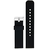 22mm Replacement Soft Straps Bands for Pebble Time/Gear S3/Asus Zenwatch 2 Big/Men's Fossil Q Explorist Gen 3 Smartwatch (Black)
