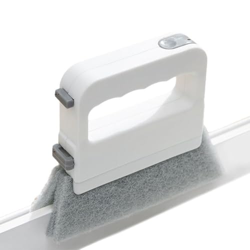 Herramienta de limpieza de alféizar de ventana, herramientas de limpieza de rieles de ventana de puerta, toallitas reutilizables con mango ergonómico antideslizante para fregadero, azulejos, baño