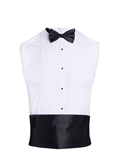 Men's Premium Cummerbund & Bow Tie Set Cummerbund & Bowtie for Tuxedos & Suits - Many Colors (Black)